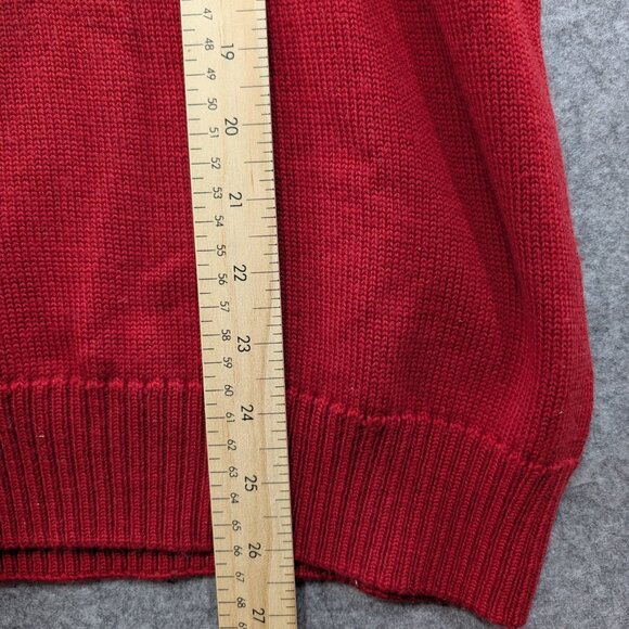 Dale of Norway Red White Sweater 1/4 Zip Up Neck Wool Knit Men's XL - Picture 3 of 9